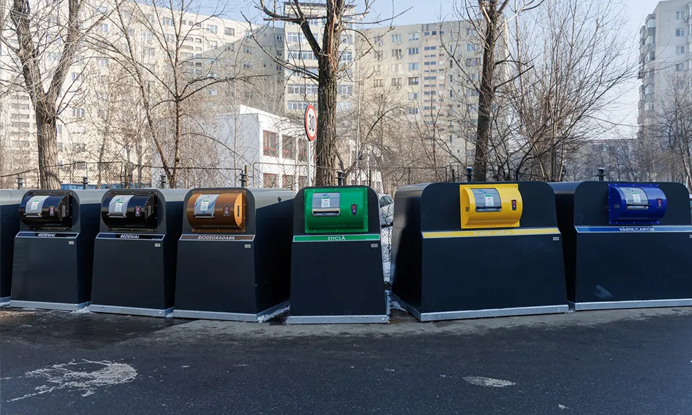 Modulele unei insule ecologice digitalizate din Iași, cu fante colorate pe fracții